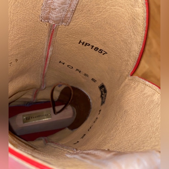 Men's Horse Power Cognac Impostrich 13in. Bleached Bone Top Square Toe Boot-USED - Picture 10 of 11